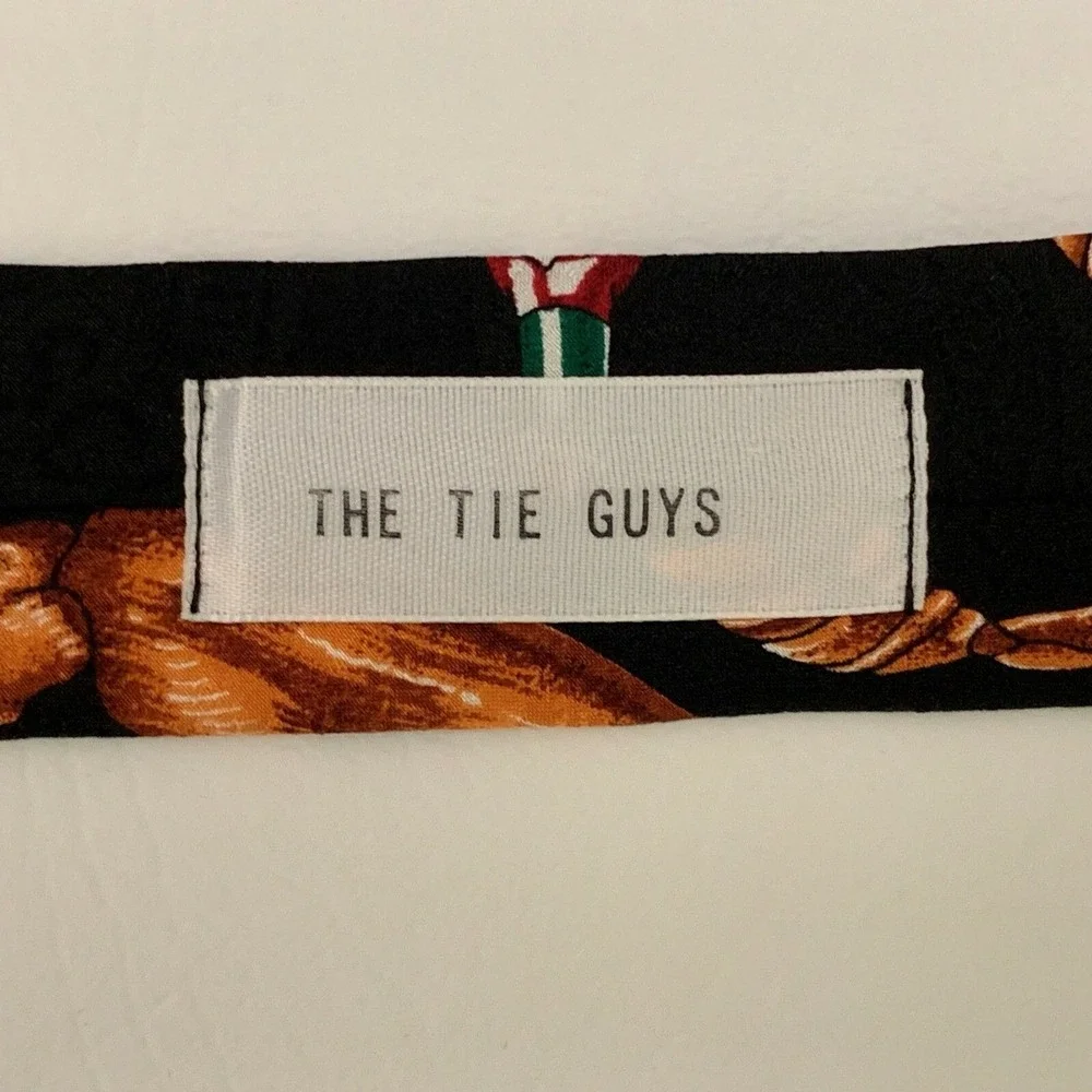 Tabasco The Tie Guys Mens Tie Necktie Lobsters Black Brown Multi-color 100% Silk